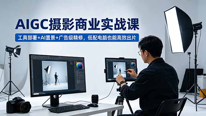 AIGC 摄影商业实战课，工具部署+AI置景+广告级精修，低配电脑也能高效出片-智点网