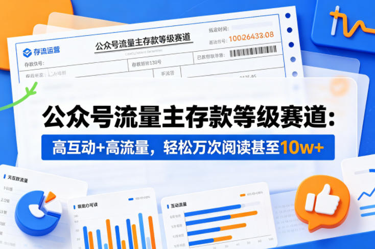 公众号流量主之存款等级赛道，高互动+高流量，轻松达到万次阅读，甚至10w+-智点网