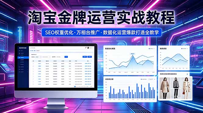 2026 淘宝金牌运营实战教程，SEO权重优化万相台推广，数据化运营爆款打造全教学-智点网