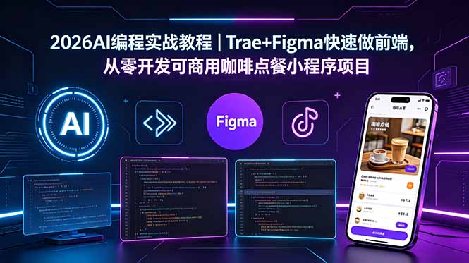 2026AI编程实战教程｜Trae+Figma快速做前端，从零开发可商用咖啡点餐小程序项目-智点网