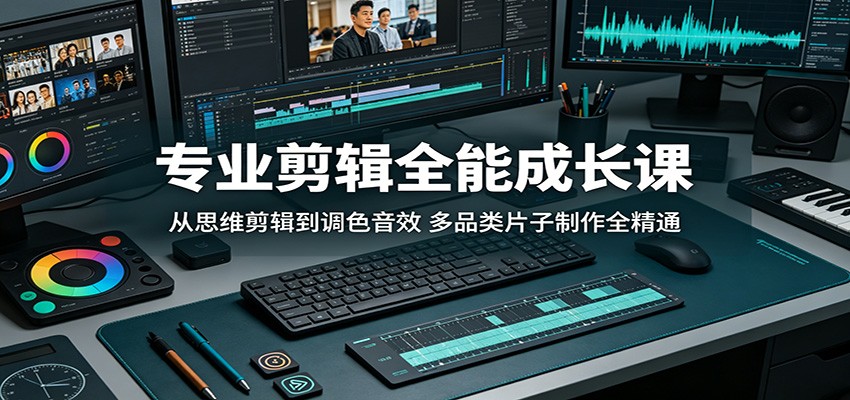 专业剪辑全能成长课：从思维剪辑到调色音效，多品类片子制作全精通-智点网