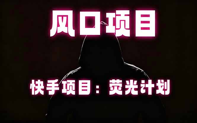 快手风口项目，荧光计划托管，长期稳定，适合批量做-智点网