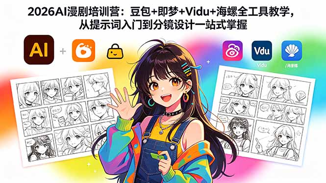 2026AI漫剧培训营：豆包+即梦+Vidu+海螺全工具教学，从提示词入门到分镜设计一站式掌握-智点网
