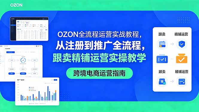 OZON全流程运营实战教程，从注册到推广全流程，跟卖精铺运营实操教学-智点网