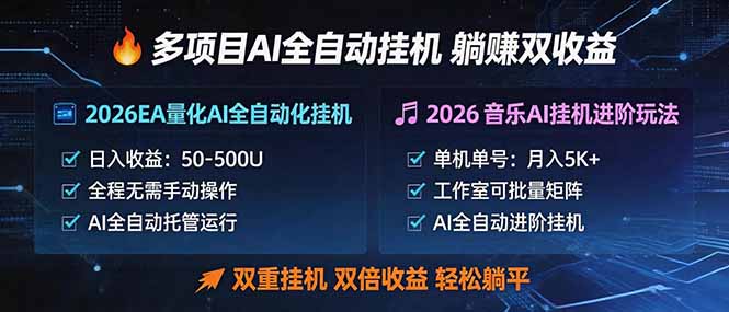 多项目AI自动挂机玩法：双重挂机，双倍收益，轻松躺平-智点网