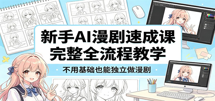新手AI漫剧速成课：完整全流程教学，不用基础也能独立做漫剧-智点网