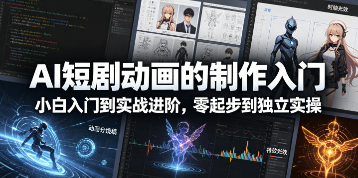 AI短剧动画的制作入门，小白入门到实战进阶，零起步到独立实操-智点网