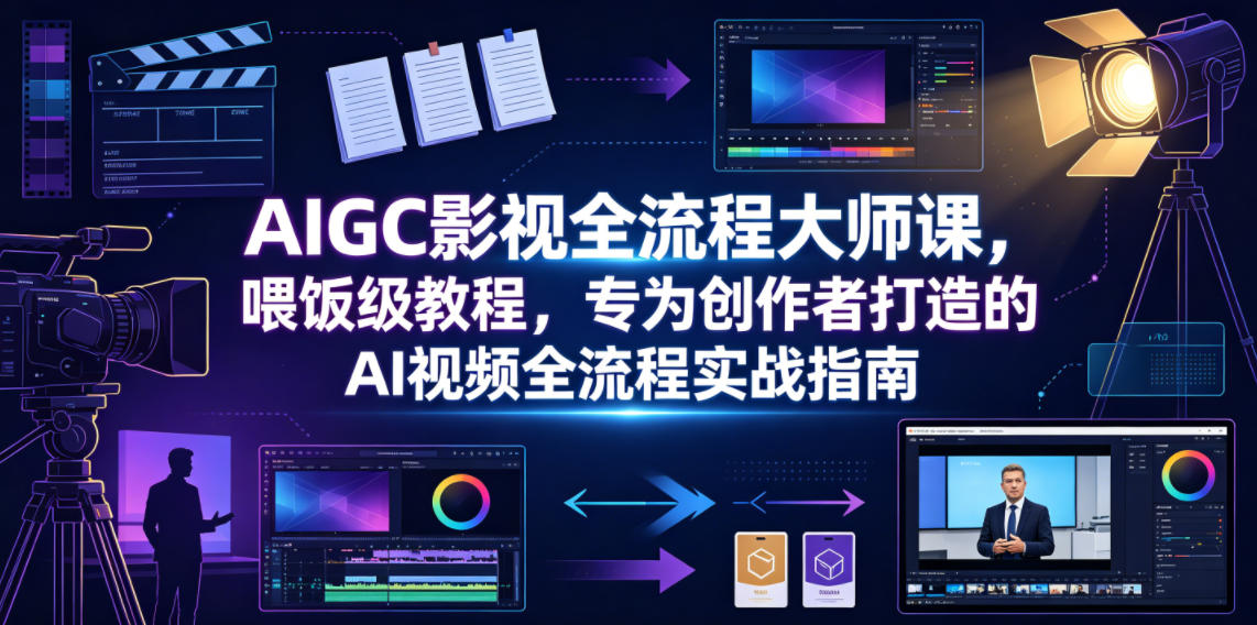 AIGC影视全流程大师课，喂饭级教程，专为创作者打造的AI视频全流程实战指南-智点网