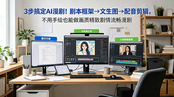 3步搞定AI漫剧！剧本框架→文生图→配音剪辑，不用手绘也能做画质精致剧情流畅漫剧-智点网