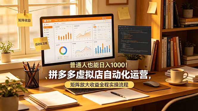 普通人也能日入 1000！拼多多虚拟店自动化运营，矩阵放大收益全程实操流程-智点网