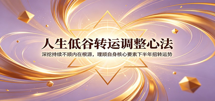 人生低谷转运调整心法：深挖持续不顺内在根源，理顺自身核心要素下半年扭转运势-智点网