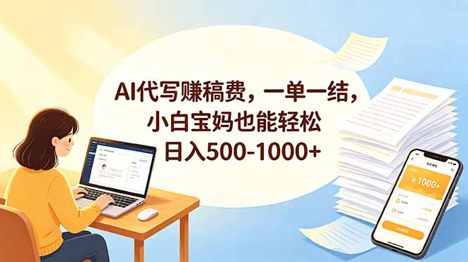 AI代写赚稿费，一单一结，小白宝妈也能轻松日入500-1000+-智点网