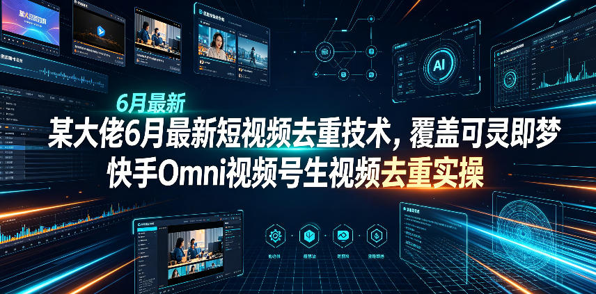 某大佬6月最新短视频去重技术，覆盖可灵即梦快手Omni视频号生视频去重实操-智点网