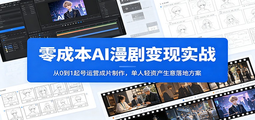 零成本AI漫剧变现实战：从0到1起号运营成片制作，单人轻资产生意落地方案-智点网