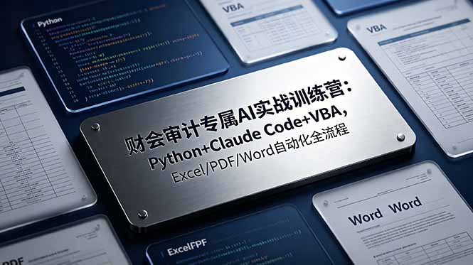 财会审计专属 AI实战训练营：Python+Claude Code+VBA，Excel/PDF/Word自动化全流程-智点网