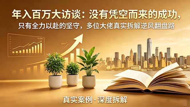 年入百万大访谈-更新：没有凭空而来的成功，只有全力以赴的坚守，多位大佬真实拆解逆风翻盘路-智点网