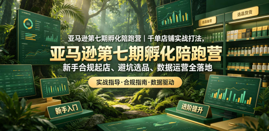 亚马逊第七期孵化陪跑营｜千单店铺实战打法，新手合规起店、避坑选品、数据运营全落地(更新0625)-智点网