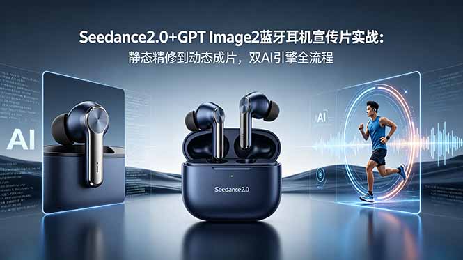 Seedance2.0+GPT Image2蓝牙耳机宣传片实战：静态精修到动态成片，双AI引擎全流程-智点网
