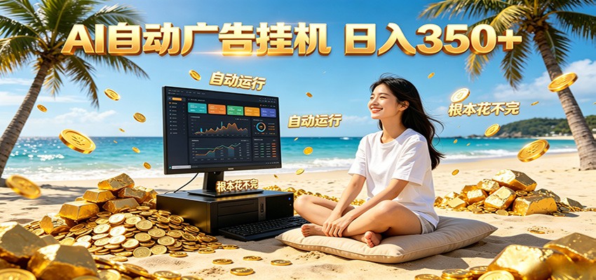 AI自动广告挂机 日入350+ 真正做到躺赚式变现，根本花不完！-智点网