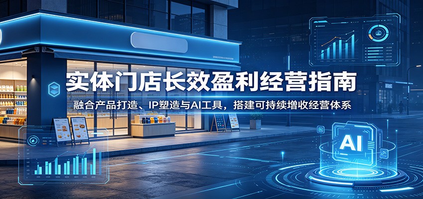 实体门店长效盈利经营指南：融合产品打造、IP塑造与AI工具，搭建可持续增收经营体系-智点网