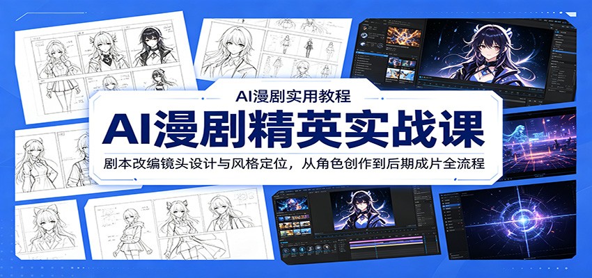 AI漫剧精英实战课：剧本改编镜头设计与风格定位，从角色创作到后期成片全流程-智点网
