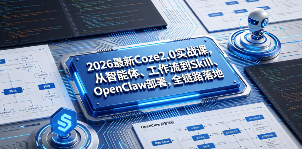 2026最新Coze2.0实战课，从智能体、工作流到Skill、OpenClaw部署，全链路落地-智点网