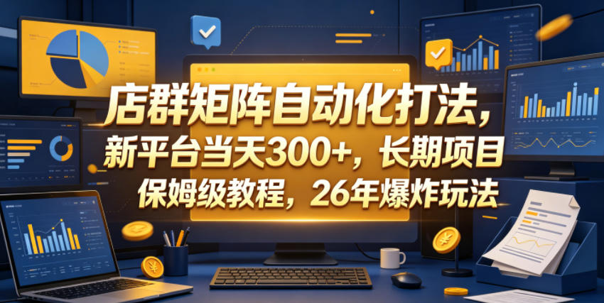 店群矩阵自动化打法，新平台当天300+，长期项目，保姆级教程，26年爆炸玩法【揭秘】-智点网