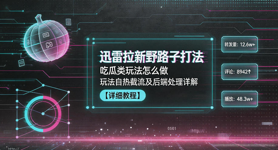 迅雷拉新野路子打法，吃瓜类玩法怎么做，玩法自热截流及后端处理详解-智点网