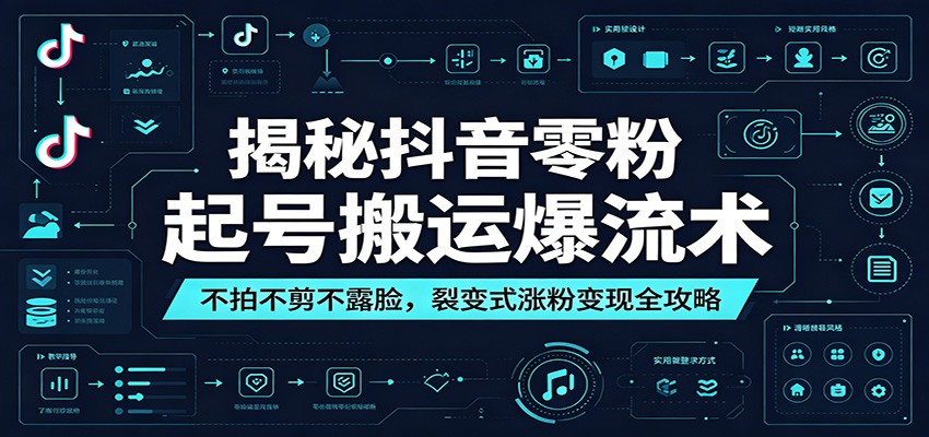 揭秘抖音零粉起号搬运爆流术：不拍不剪不露脸，裂变式涨粉变现全攻略-智点网