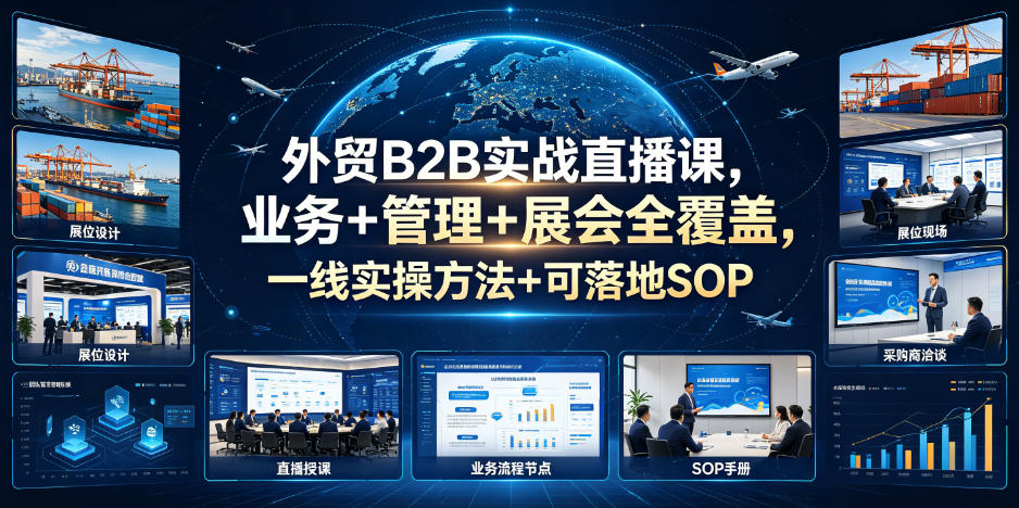外贸B2B实战直播课，业务+管理+展会全覆盖，一线实操方法+可落地SOP-智点网