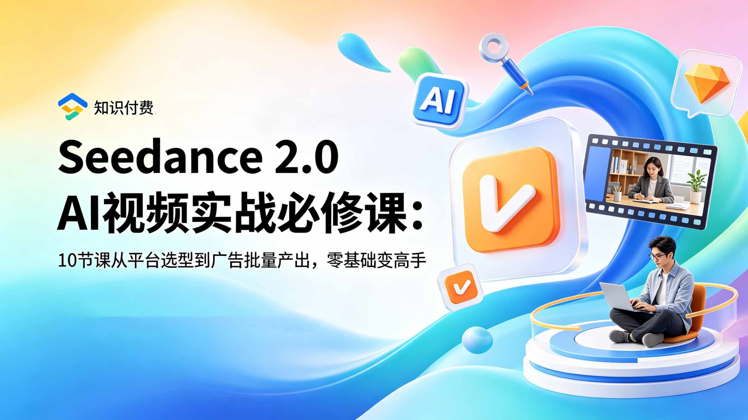Seedance 2.0 AI视频实战必修课：10节课从平台选型到广告批量产出，零基础变高手-智点网