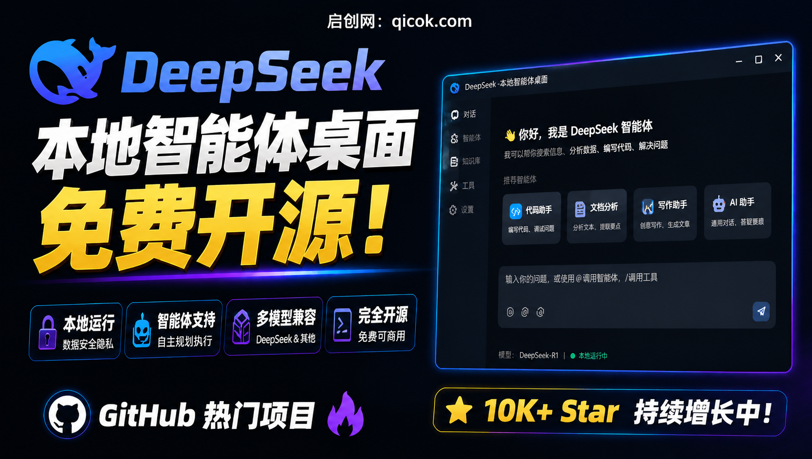 Github免费开源!把DeepSeek变成你桌面的智能体工作台,本地优先的智能桌面客户端,DeepSeek GUI Github免费开源!把DeepSeek变成你桌面的智能体工作台,本地优先的智能桌面客户端,DeepSeek GUI