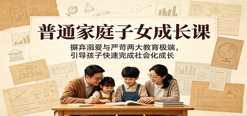 普通家庭子女成长课：摒弃溺爱与严苛两大教育极端，引导孩子快速完成社会化成长-智点网