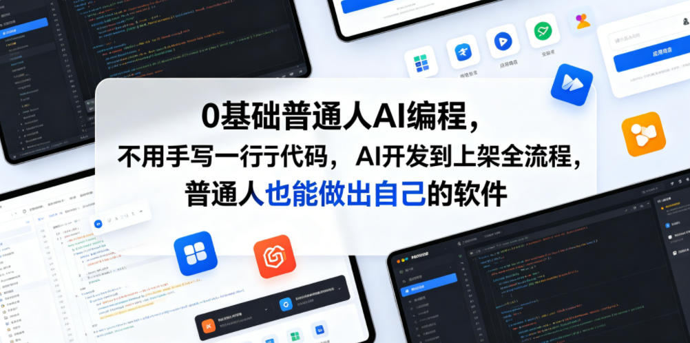 0基础普通人AI编程，不用手写一行代码，AI开发到上架全流程，普通人也能做出自己的软件-智点网