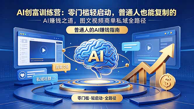 AI创富训练营：零门槛轻启动，普通人也能复制的AI赚钱之道，图文视频商单私域全路径-智点网