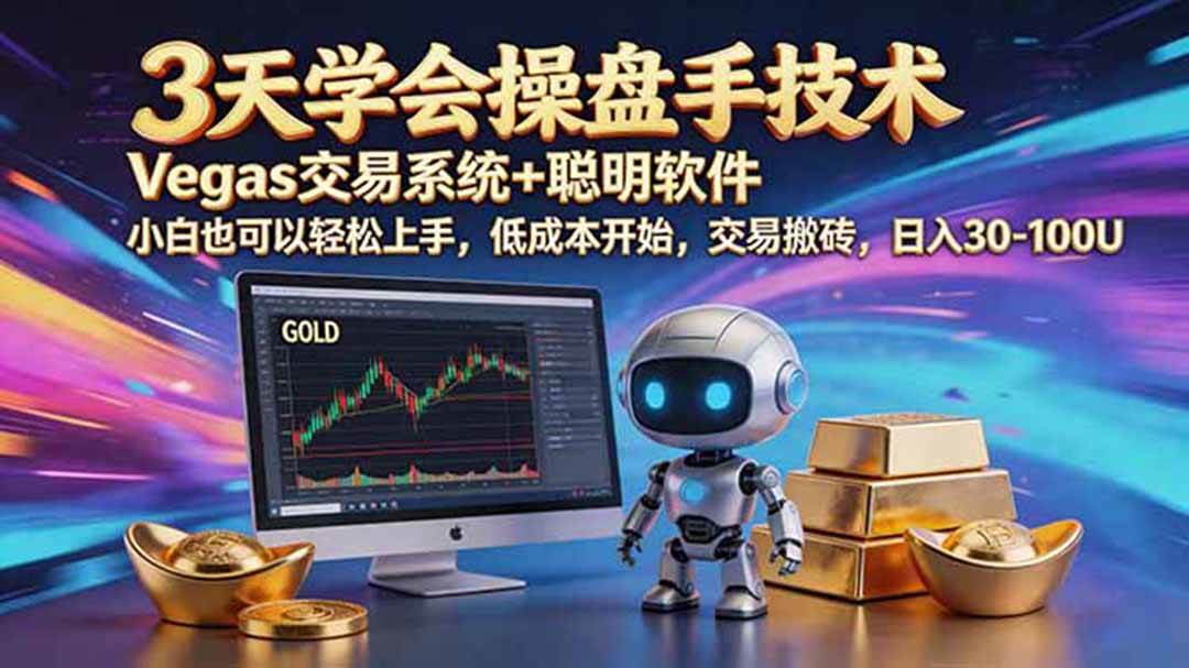 (19005期)三天学会操盘手技术,vegas技术+聪明软件,小白也可以轻松上手,日入500+-智点网