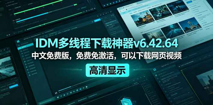 IDM多线程下载神器v6.42.64中文免费版，免费免激活，可以下载网页视频(例如飞书文档内的视频)-智点网