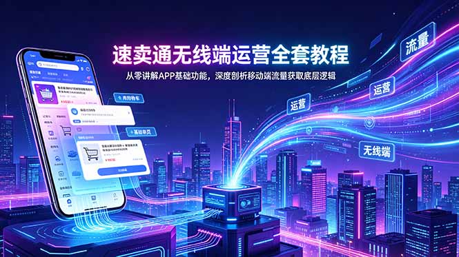 速卖通无线端运营全套教程，从零讲解APP基础功能，深度剖析移动端流量获取底层逻辑-智点网