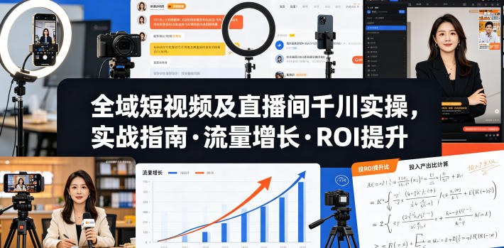 全域短视频及直播间千川实操，实战指南·流量增长·ROI提升(更新)-智点网