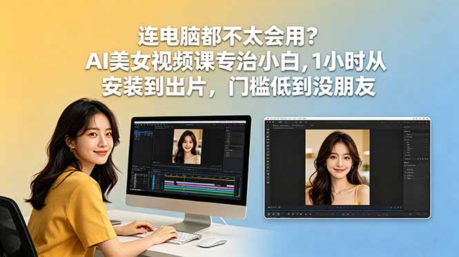 连电脑都不太会用？AI美女视频课专治小白，1小时从安装到出片，门槛低到没朋友-智点网