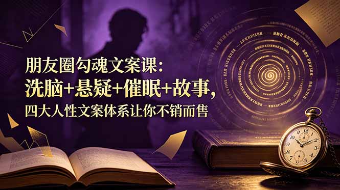 朋友圈勾魂文案课：洗脑+悬疑+催眠+故事，四大人性文案体系让你不销而售-智点网