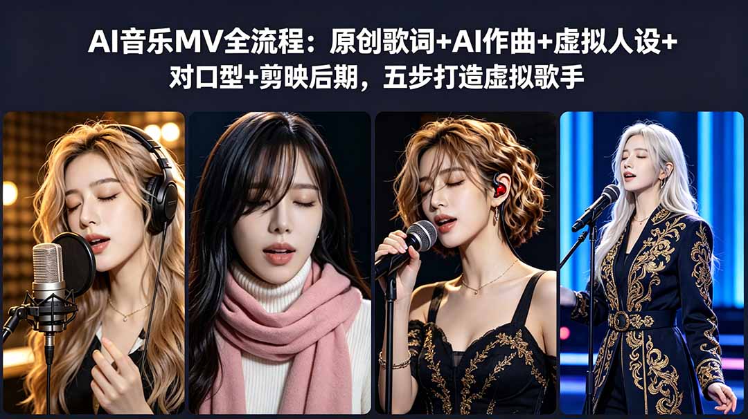 AI音乐MV全流程：原创歌词+AI作曲+虚拟人设+对口型+剪映后期，五步打造虚拟歌手-智点网