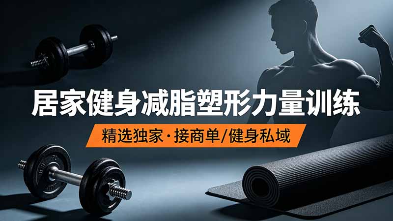 抖音健身热门短视频教学：居家健身减脂塑形力量训练，精选独家，接商单或者健身私域-智点网