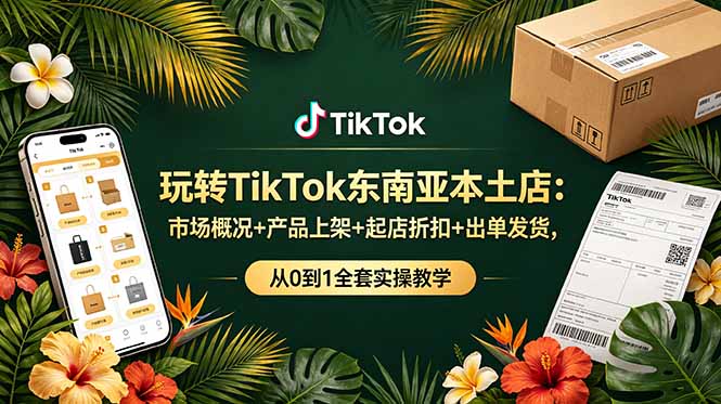 玩转TikTok东南亚本土店：市场概况+产品上架+起店折扣+出单发货，从0到1全套实操教学-智点网