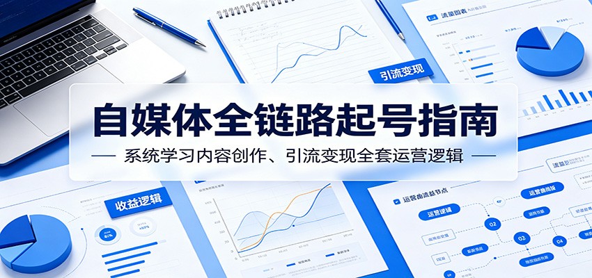 自媒体全链路起号指南：系统学习内容创作、引流变现全套运营逻辑-智点网