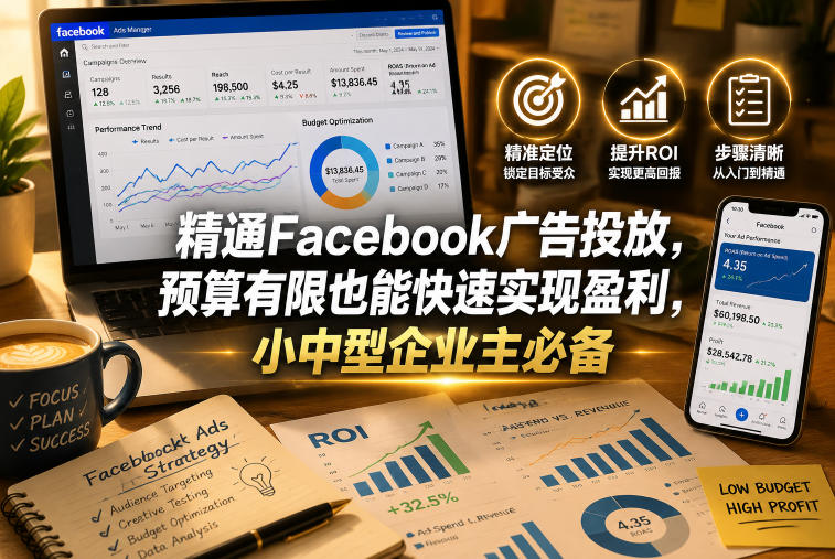 精通Facebook广告投放，预算有限也能快速实现盈利，小中型企业主必备【原创双语字幕】-智点网