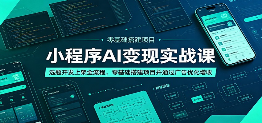 小程序AI变现实战课：选题开发上架全流程，零基础搭建项目并通过广告优化增收-智点网