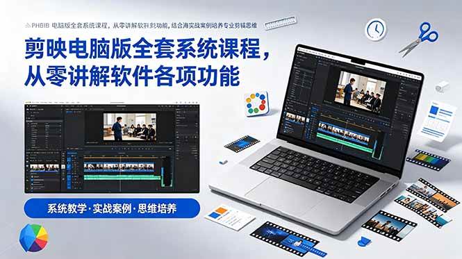（18926期）剪映电脑版全套系统课程，从零讲解软件各项功能，结合海量实战案例培养专业剪辑思维-智点网