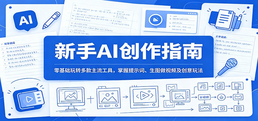 新手AI创作指南：零基础玩转多款主流工具，掌握提示词、生图做视频及创意玩法-智点网