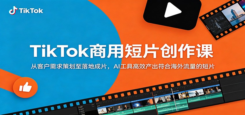 TikTok商用短片创作课：从客户需求策划至落地成片，AI工具高效产出符合海外流量的短片-智点网